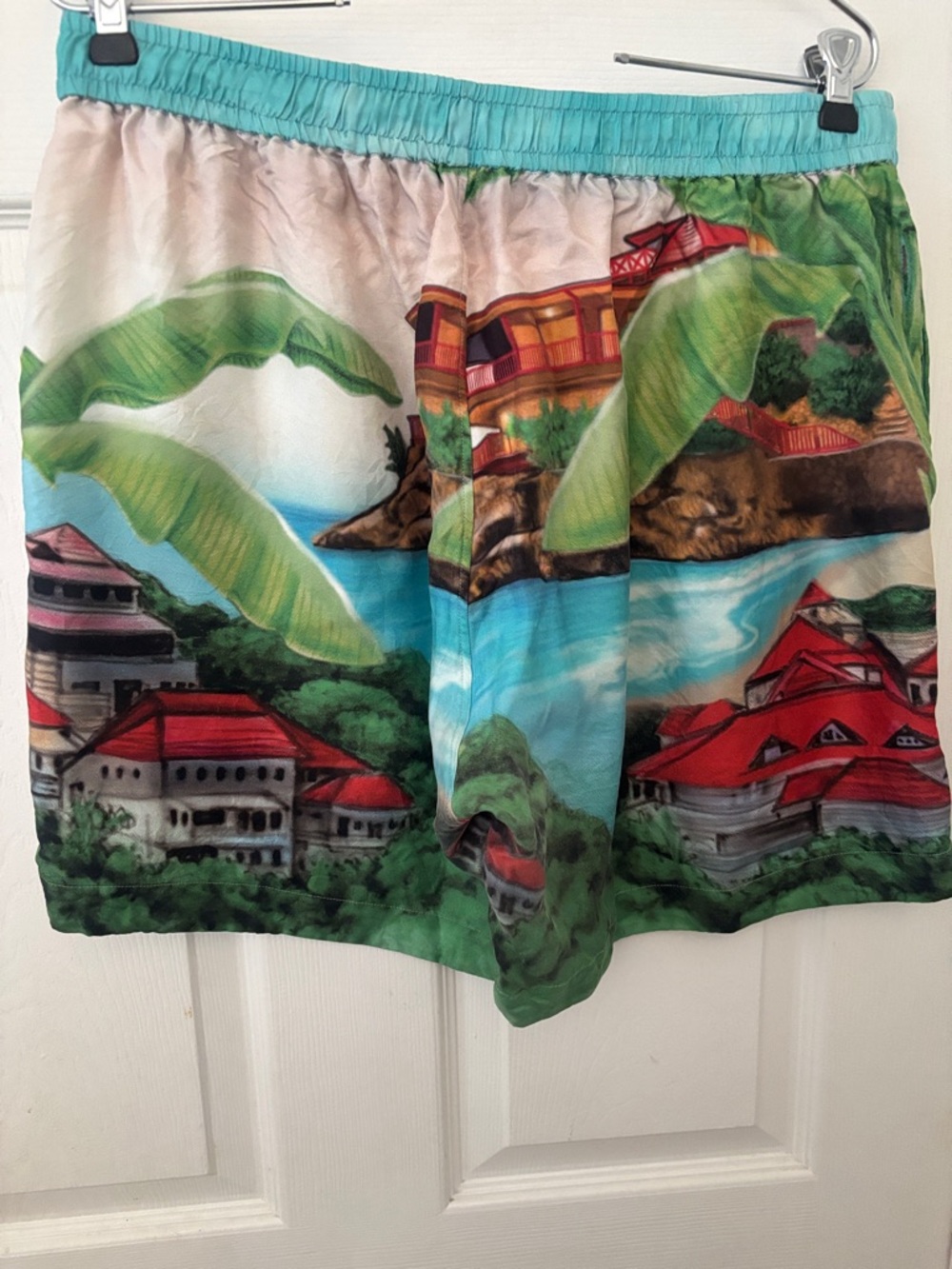 Tropical Print Swim Shorts with Drawstring - Picture 2 of 12